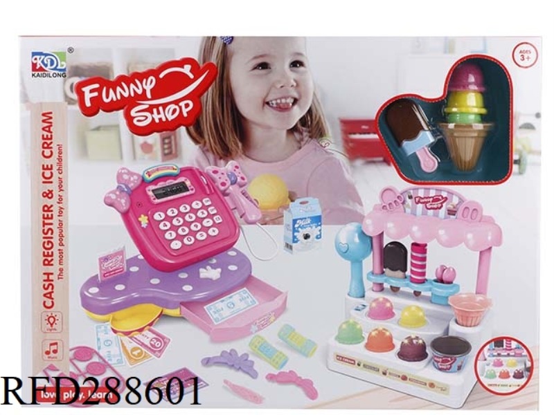 CASH REGISTER WITH ICE CREAM TABLE