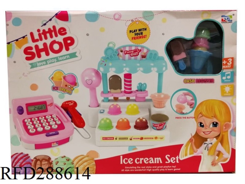 CASH REGISTER WITH ICE CREAM TABLE