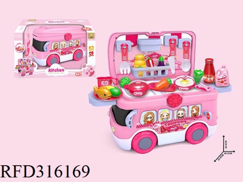 RC KITCHEN BUS SET WITH LIGHT AND MUSIC 32PCS