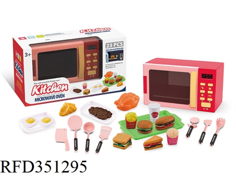 PLAY HOUSE MICROWAVE OVEN PINK 23PCS