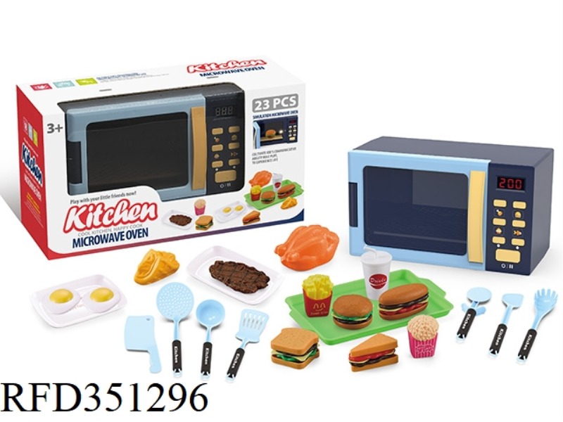 PLAY HOUSE MICROWAVE OVEN BLUE 23PCS