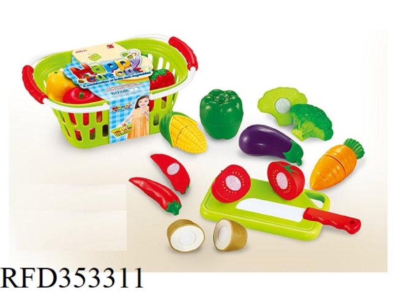 11PCS CUTABLE FRUIT AND VEGETABLE WITH BLUE SUB SET