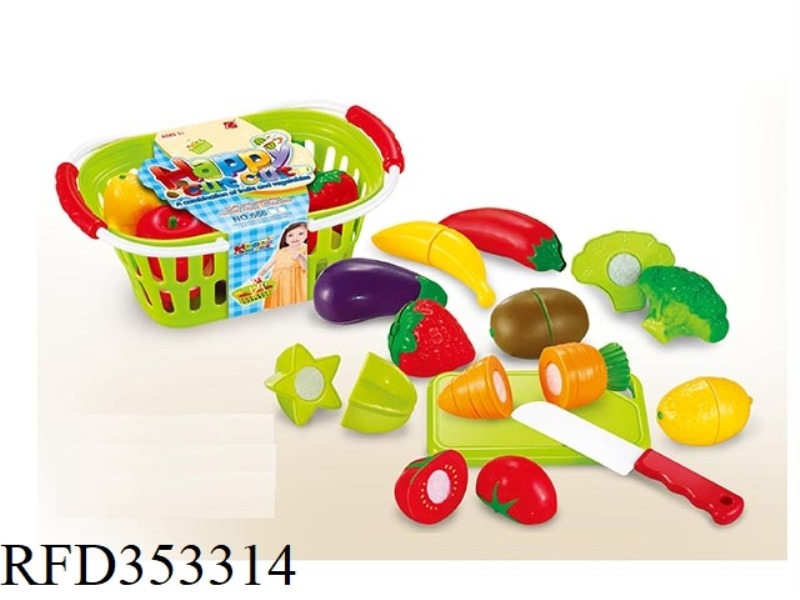 13PCS CUT FRUIT AND VEGETABLE WITH BLUE SUB SET