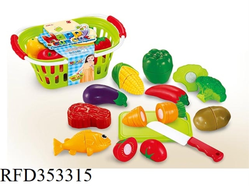 13PCS CUT FRUIT AND VEGETABLE WITH BLUE SUB SET