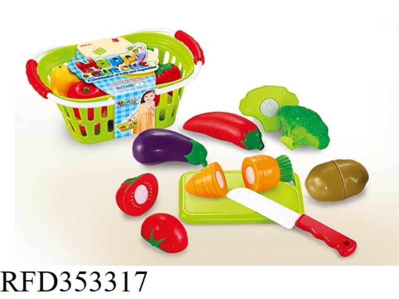 9PCS CUTABLE FRUIT AND VEGETABLE WITH BLUE SUB SET