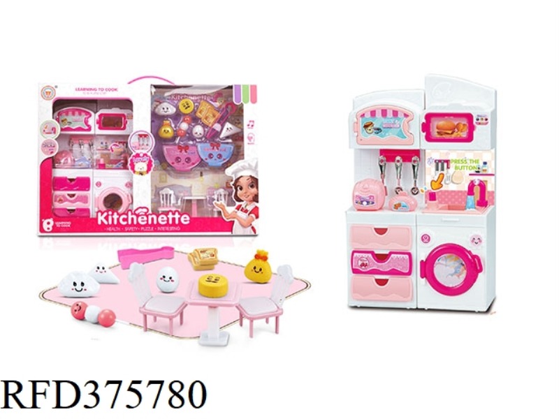 CARTOON KITCHEN CABINET RICE COOKER + FAUCET + FOOD ACCESSORIES