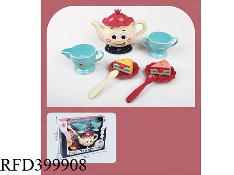 9-PIECE TEA SET WITH LIGHT AND MUSIC (PINK)