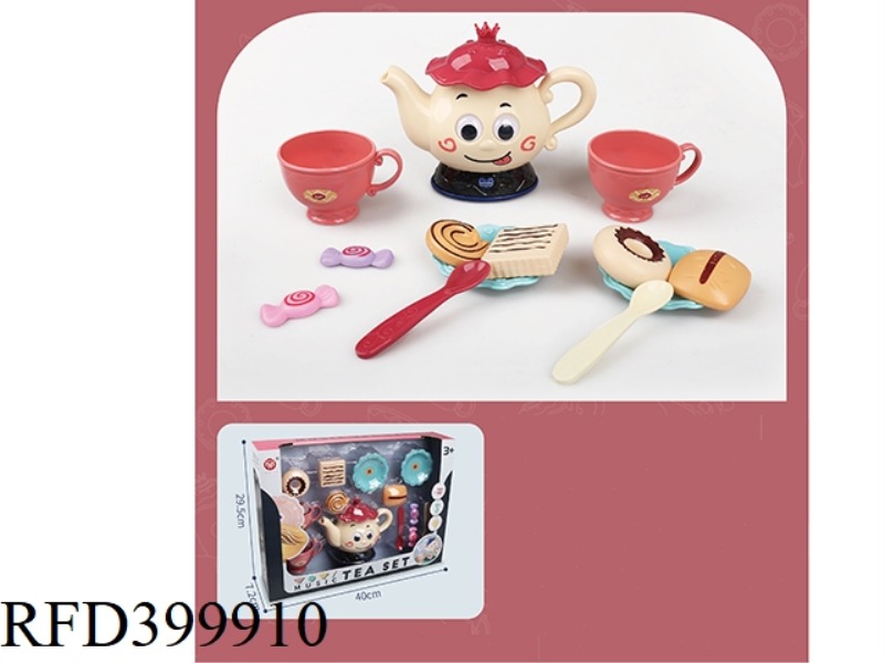13-PIECE TEA SET WITH LIGHT AND MUSIC (PINK)