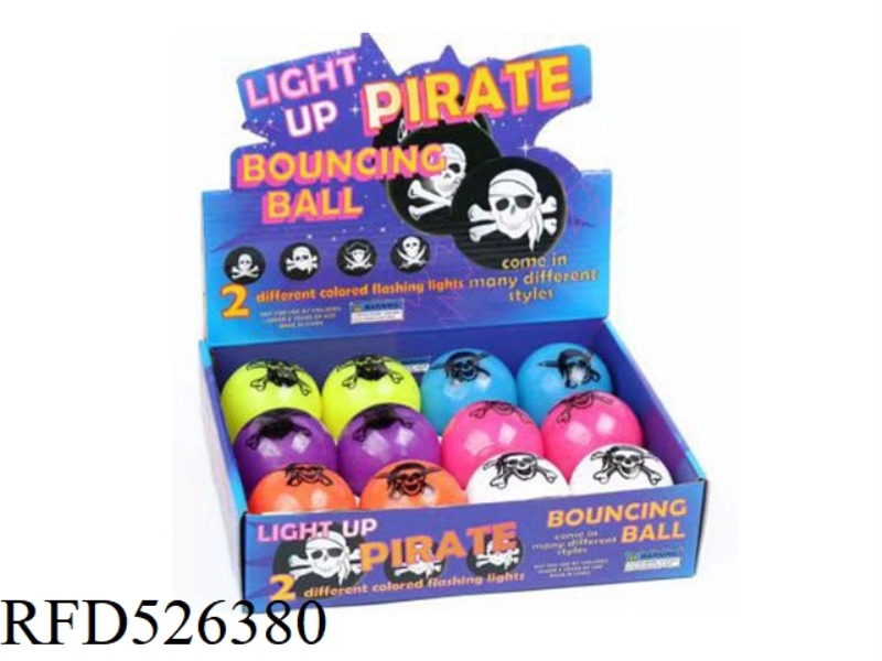 5.5CM PIRATE BALL WITH LIGHTS 12PCS