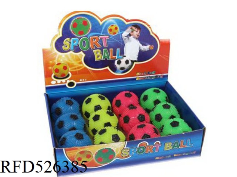 7.5CM SOCCER BALL WITH LIGHT PATCH 12PCS
