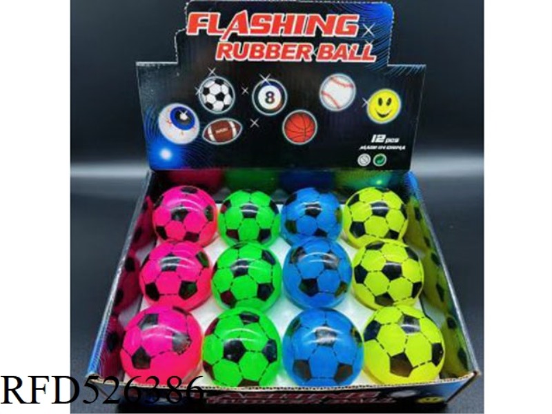 5.5CM FOOTBALL WITH LIGHTS PRINTED ON BOTH SIDES 12PCS