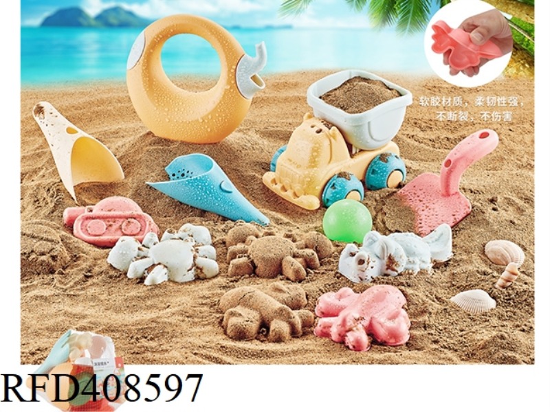 SOFT RUBBER BEACH WATER TOY 10PCS
