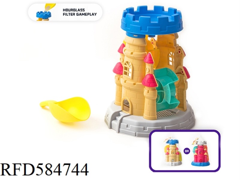 2PCS ROUND CASTLE HOURGLASS WITH RICE SHOVEL