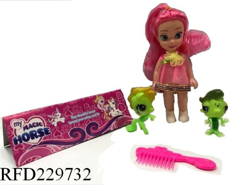 6 INCH EMPTY BODY DOLL WITH PET WITH COMB