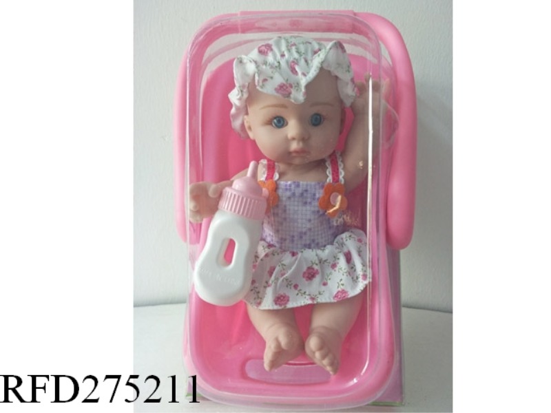 9“ RUBBER DOLL WITH BOTTLE