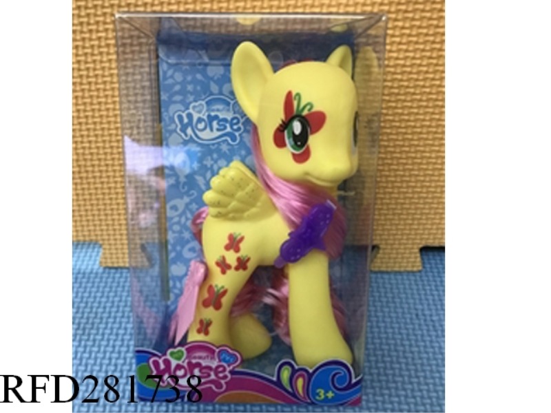 CARTOON HORSE WITH ORNAMENTS AND COMB