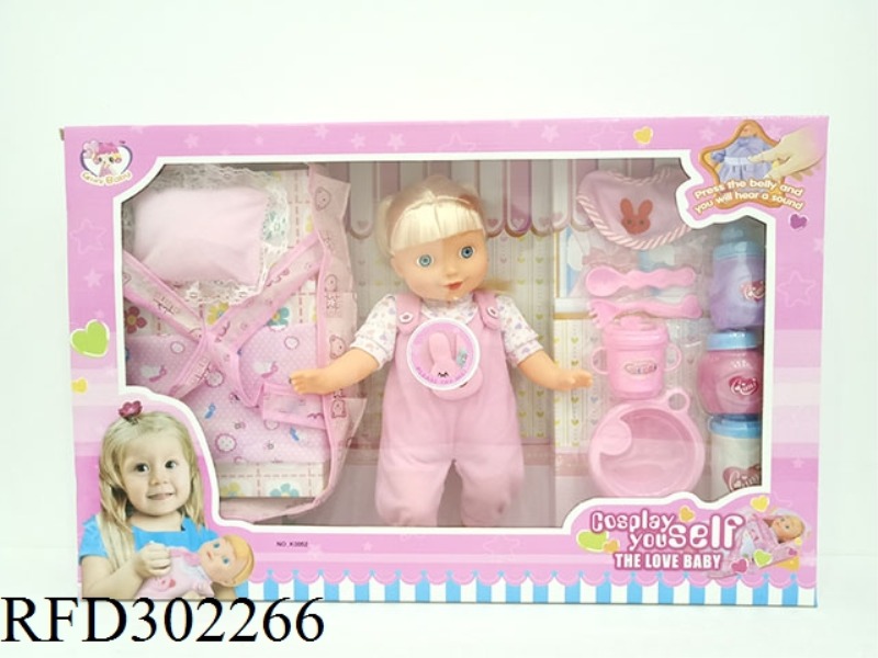 13 INCH DOLL WITH IC AND KITCHEN SET
