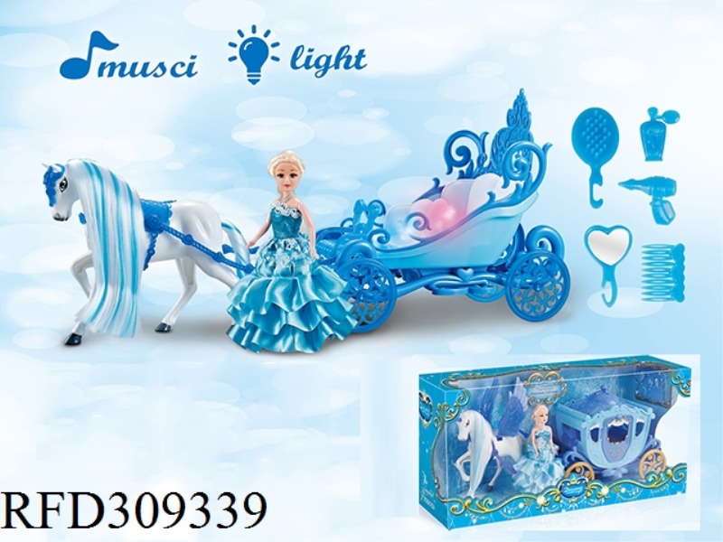 HORSE CAR WITH FLOWER (BLUE)