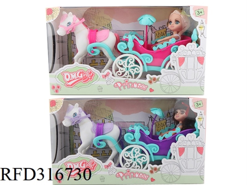 REAL EYES +5.7 INCH DOLL PRINCESS CARRIAGE