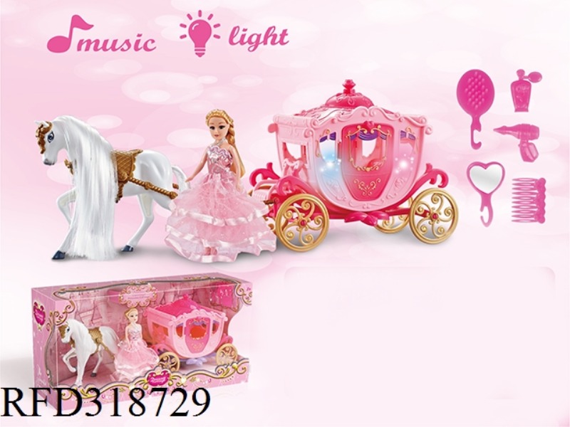 STATIC COLOR HAIR HORSE DREAM CAR WITH LIGHT MUSIC (POWDER)