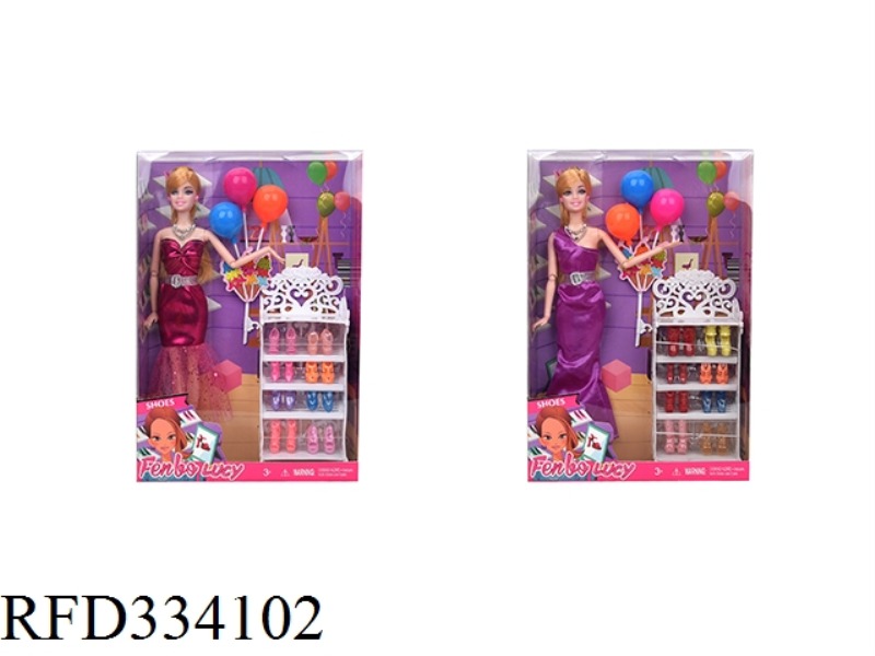11.5 INCH ARTICULATED BALLOON SHOE CABINET BARBIE MIXED