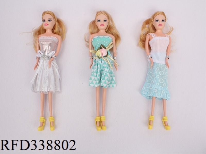 THREE 11.5-INCH SOLID BARBIES