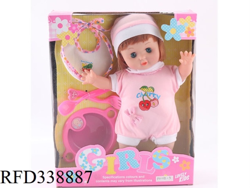 12 INCH SET DOLL WITH TABLEWARE