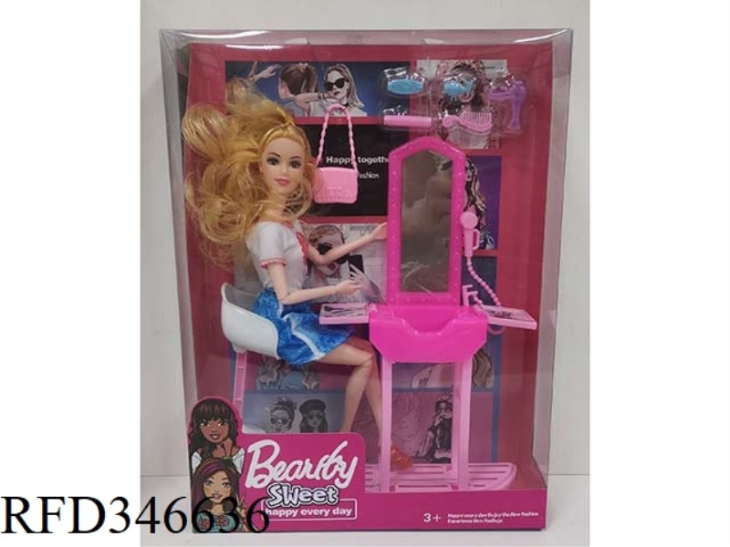 11.5-INCH BARBIE DOLL HAIRDRESSING COMBO SET CHILDREN'S PLAY HOUSE TOYS