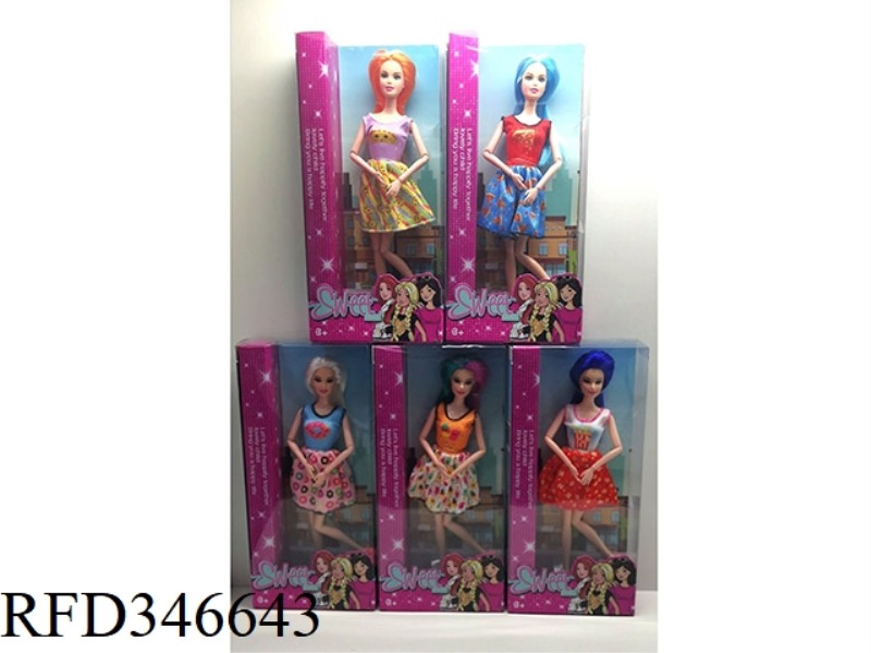 11.5 INCH 11-JOINT FASHION BARBIE DOLL 5 ASSORTED