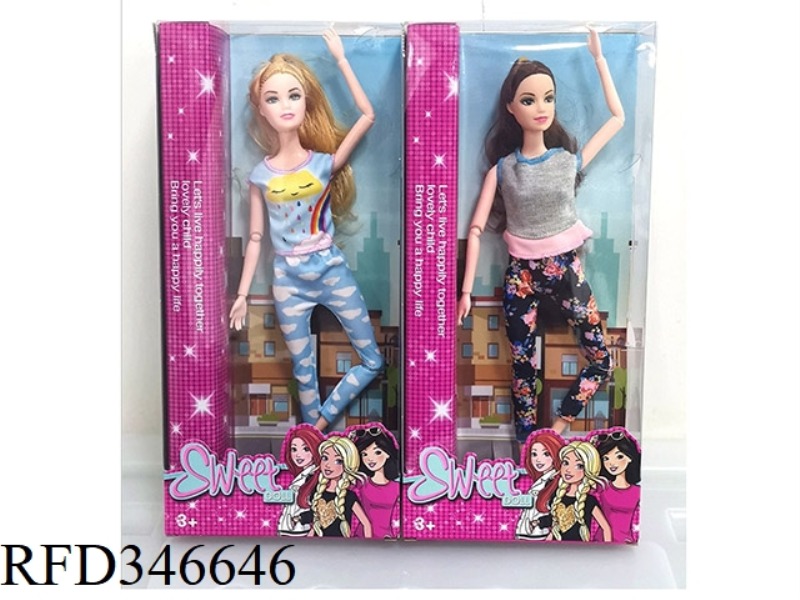 11.5-INCH 11-JOINT FASHION YOGA GIRL BARBIE DOLL 2 ASSORTED