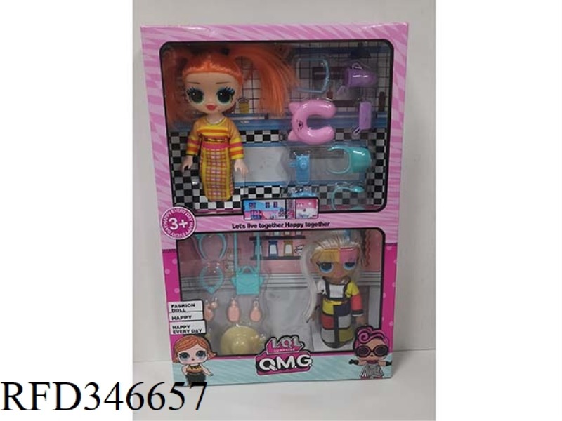 6 INCH SOLID BODY NEW SURPRISE DOLL 2 PACK WITH BAG AND BLISTER 2 ACCESSORIES