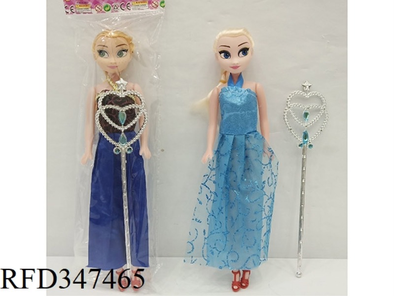 11.5 EVENING DRESS EMPTY ICE AND SNOW DOLL WITH FAIRY STICK