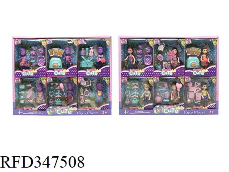 THE SECOND GENERATION 5-INCH SOLID BODY COLORFUL KELLY THEME. 6 DIFFERENT THEMED ACCESSORIES 6 6PCS