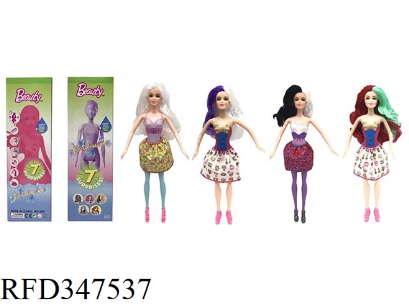 THE SECOND-GENERATION 11.5-INCH REAL-BODY AVATAR COLOR-CHANGING BARBIE. COMES WITH 5 DIFFERENT SURPR