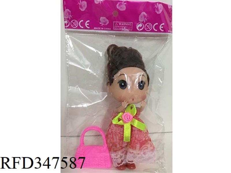3.5 INCH CONFUSED DOLL WITH TOTE BAG