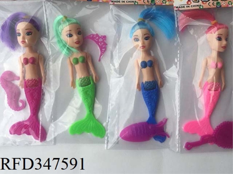 5-INCH SOLID MERMAID WITH UNDERWATER ANIMALS