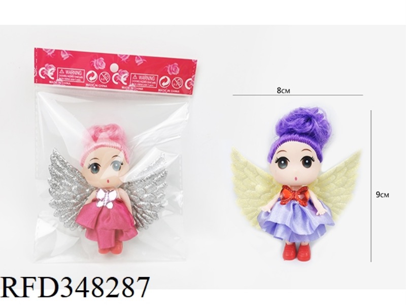 TWO-INCH HALF-SOLID GOLD PINK WINGS LITTLE ANGEL LITTLE CONFUSED DOLL