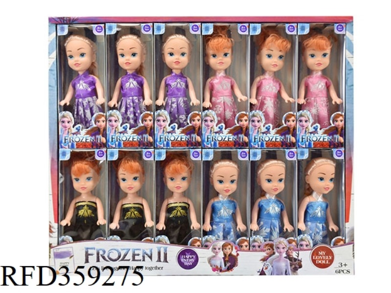 6 INCH SOLID BODY ICE AND SNOW PRINCESS 12PCS ((FOUR ASSORTED)