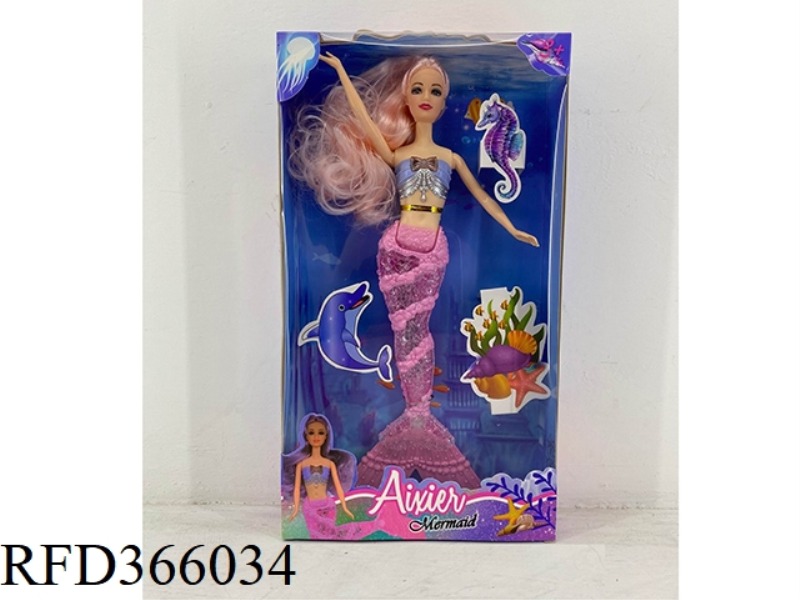 11.5 INCH SIMULATION LIGHT MUSIC MERMAID VARIETY OF MULTI-COLOR MIXED