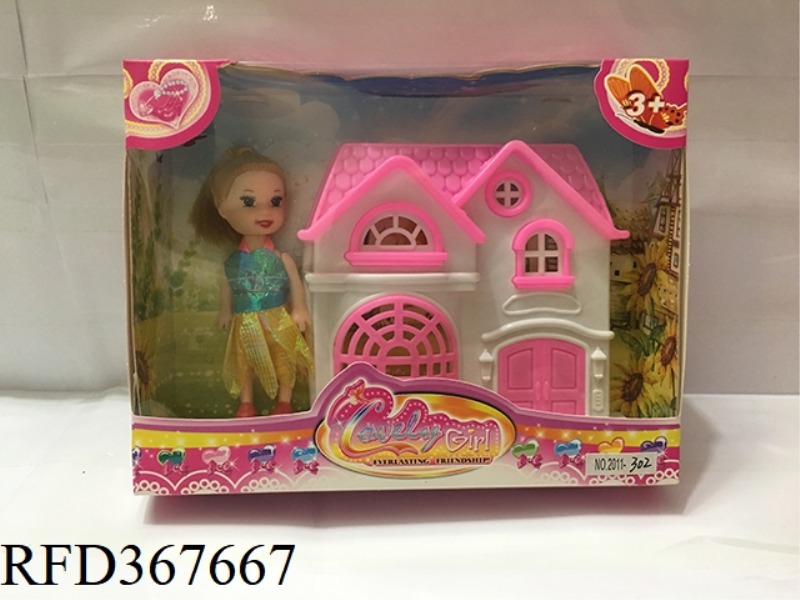 3 INCH SMALL BARBIE WITH CASTLE