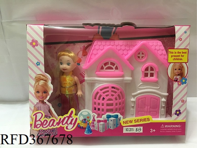 3 INCH SMALL BARBIE WITH CASTLE