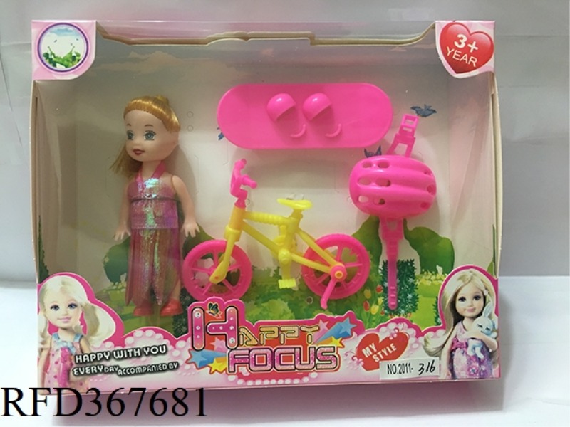 3 INCH SMALL BARBIE WITH 3 SETS
