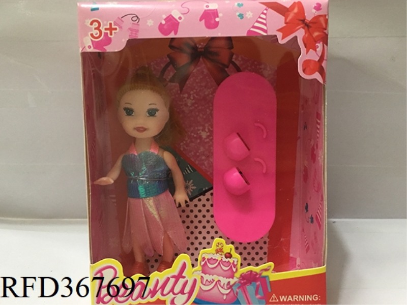 3 INCH SMALL BARBIE WITH SCOOTER