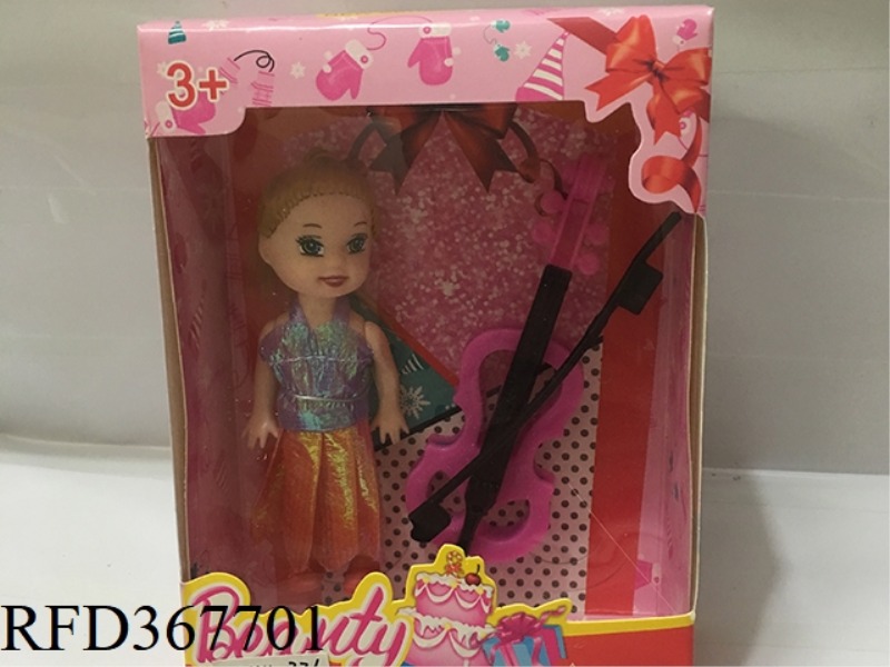 3 INCH SMALL BARBIE WITH PORTABLE PIANO