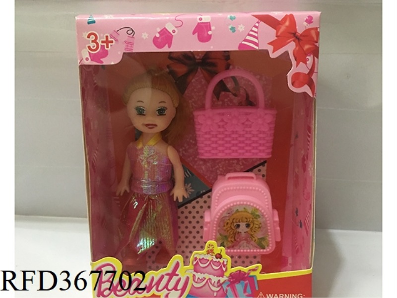 3 INCH SMALL BARBIE WITH 2 SETS