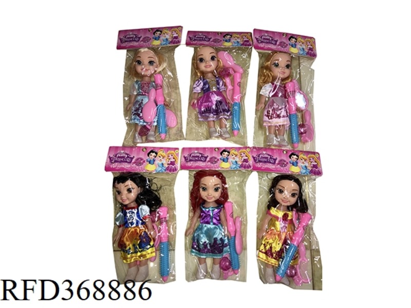 10 INCH SIX PRINCESS EMPTY BODY. 6 TYPES OF COSMETIC SET ASSORTED