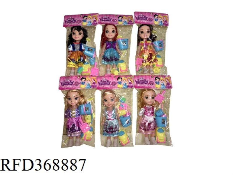 10 INCH SIX PRINCESS EMPTY BODY. 6 TYPES OF CLEANING KITS ASSORTED
