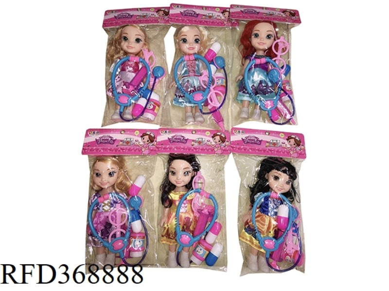 10 INCH SIX PRINCESS EMPTY BODY. 6 TYPES OF DOCTOR SUITS ASSORTED
