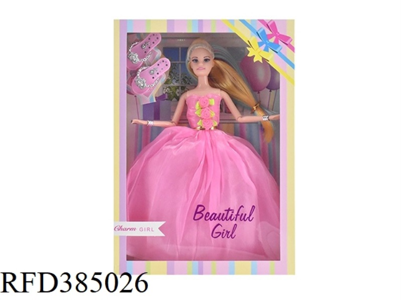 11.5-INCH 9-JOINT REAL WEDDING DRESS WITH BARBIE BRACELET AND SHOES