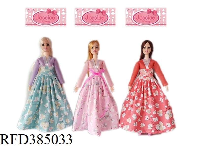 11.5-INCH 9-JOINT SOLID BODY FASHION DRESS BARBIE 3 ASSORTED